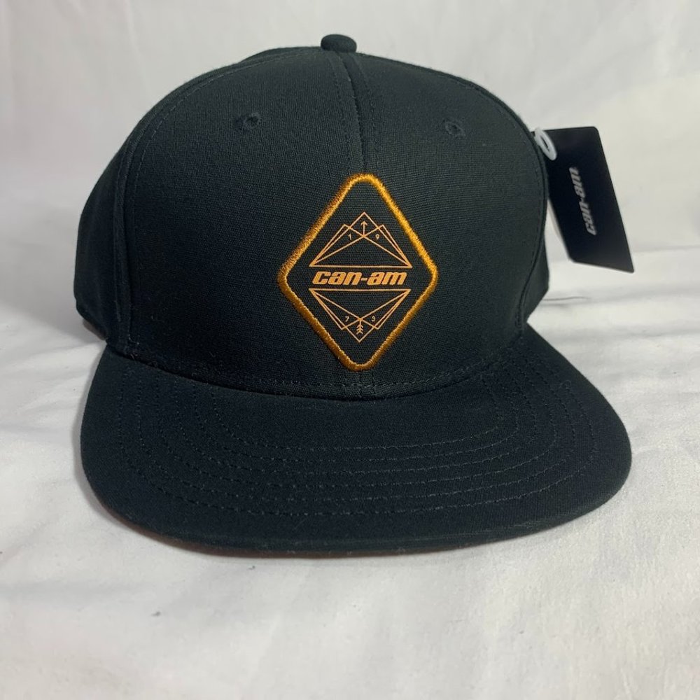 Can-am Bombardier Snowmobile Snapback Hat Adult Black